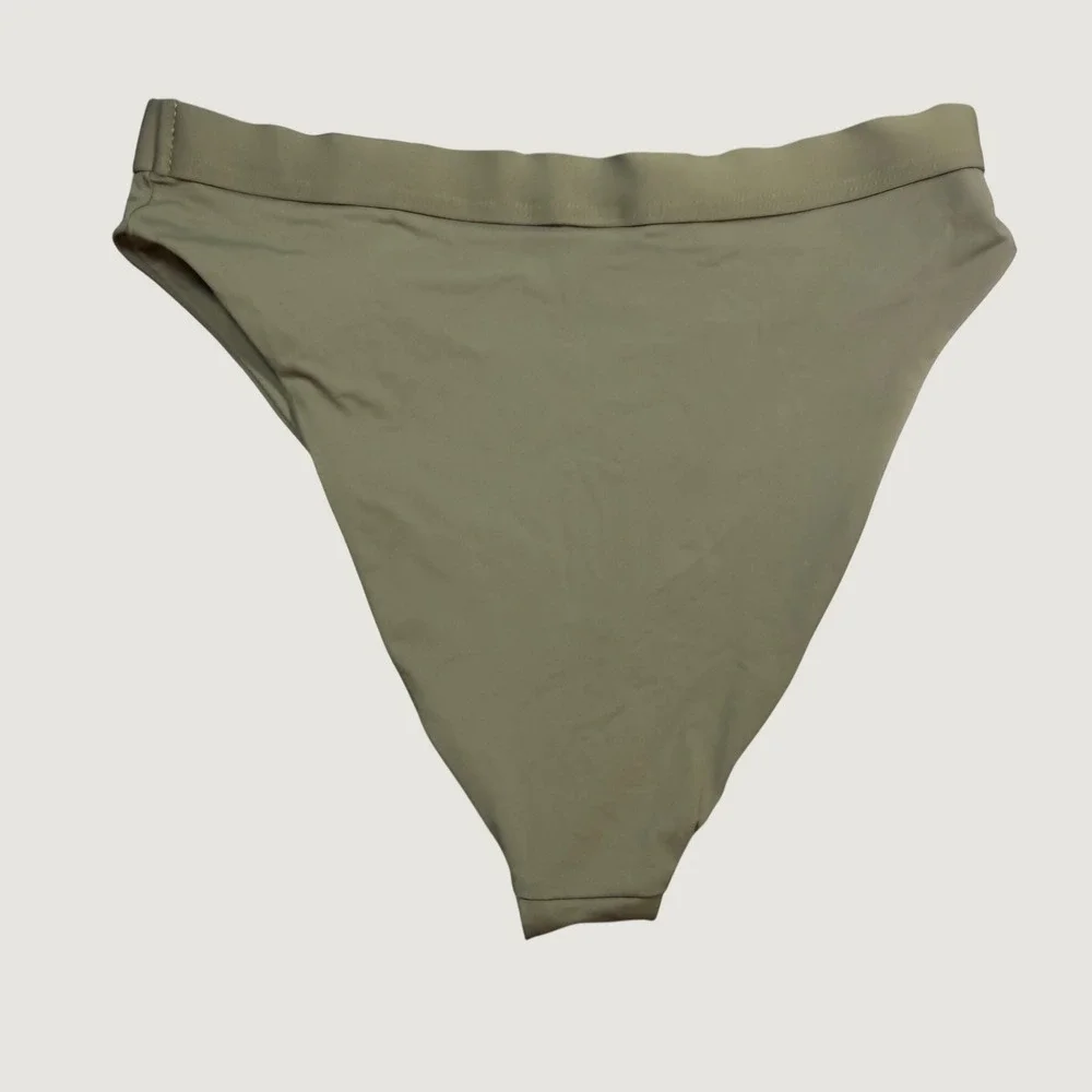 Dippin' Daisy's Bikini Bottoms Size Small Olive Green High‎ Waisted Cheeky New